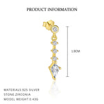 S925 Sterling Silver Tassel and Zircon Stud Earrings(Single unit)