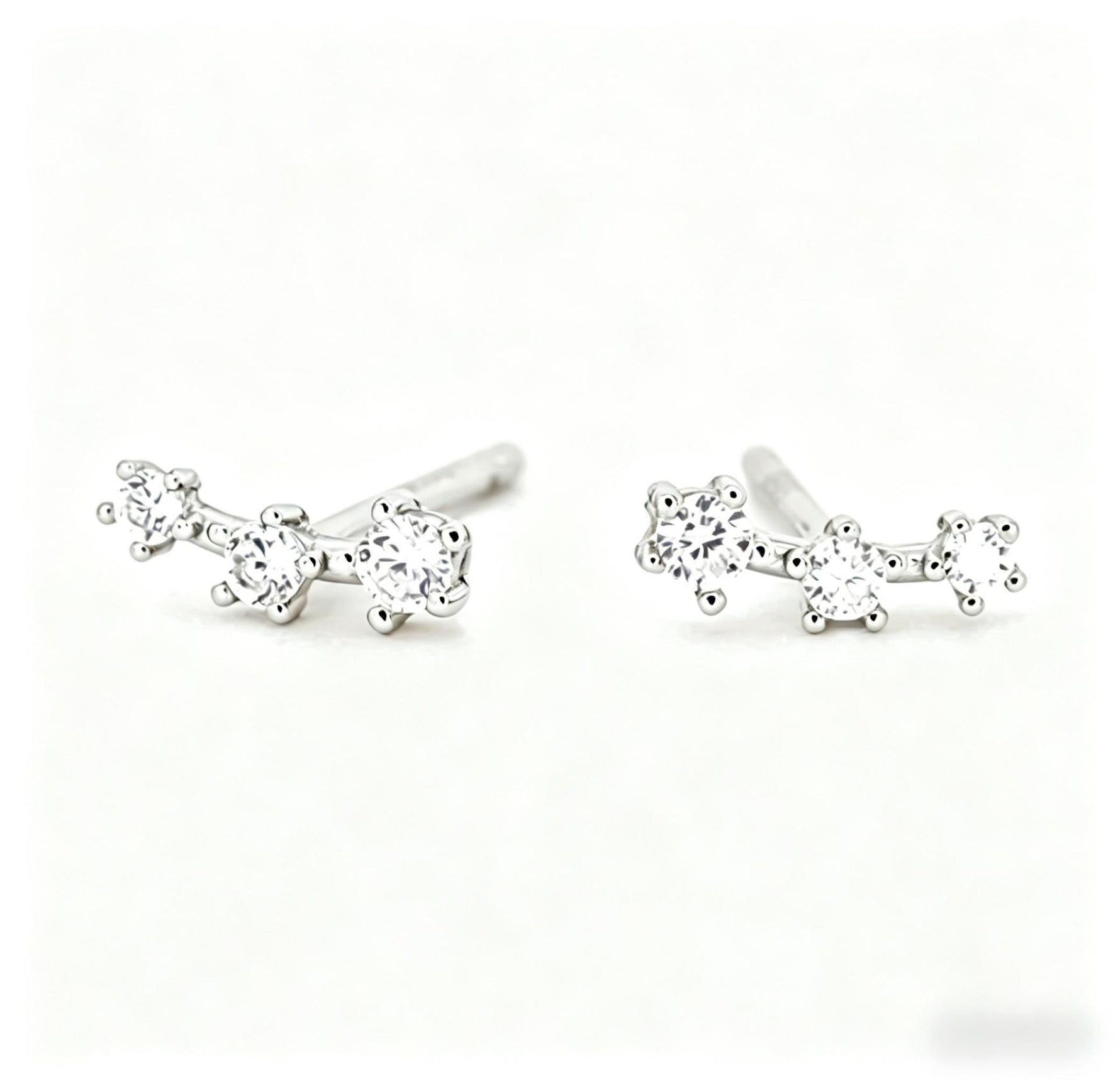 S925 Sterling Silver Zircon Stud Earrings