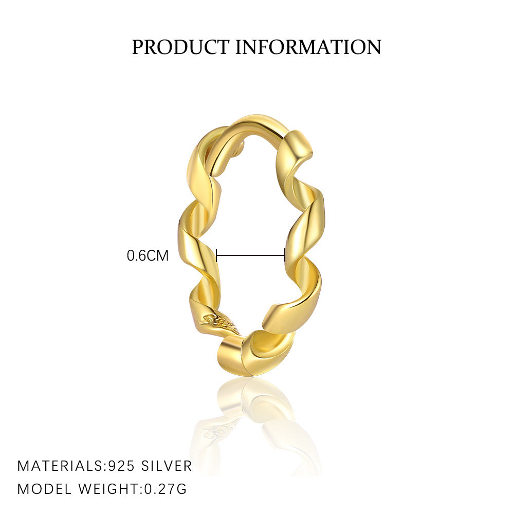 S925 Sterling Silver Round Hoop Earrings(A pair)
