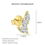 S925 Sterling Silver Zircon Stud Earrings(Single unit)