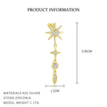 S925 sterling silver stud earrings with cubic zirconia