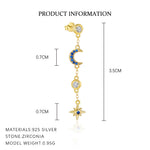 S925 sterling silver stud earrings with cubic zirconia(Single unit)