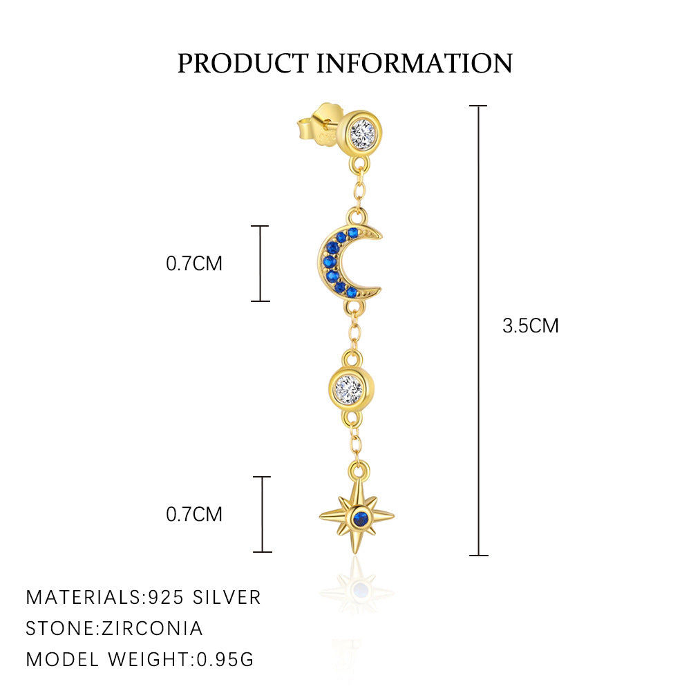 S925 sterling silver stud earrings with cubic zirconia(Single unit)