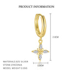 S925 sterling silver stud earrings set with zircon(A pair)