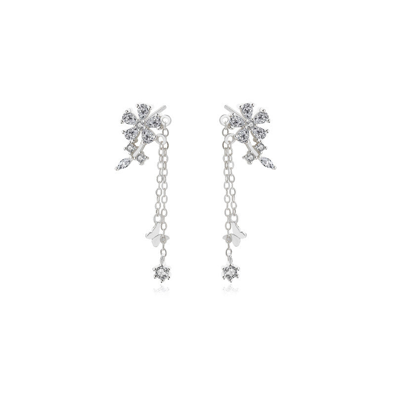 925 Sterling Silver and Zircon Drop Earrings