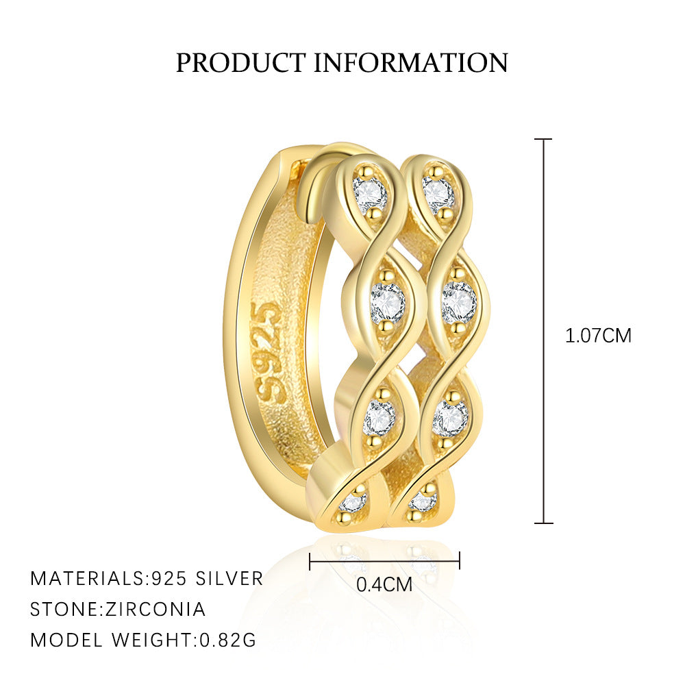 S925 Sterling Silver Earrings Set with Sparkling Zirconia(A pair)