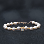 S925 Sterling Silver, Moissanite, and Pearl Bracelet