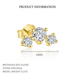S925 Sterling Silver Zircon Stud Earrings(Single unit)