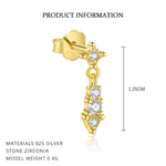 S925 Sterling Silver Geometric Zircon Stud Earrings(A pair)