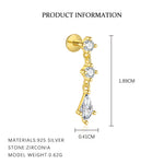 S925 sterling silver stud earrings with cubic zirconia(Single unit)