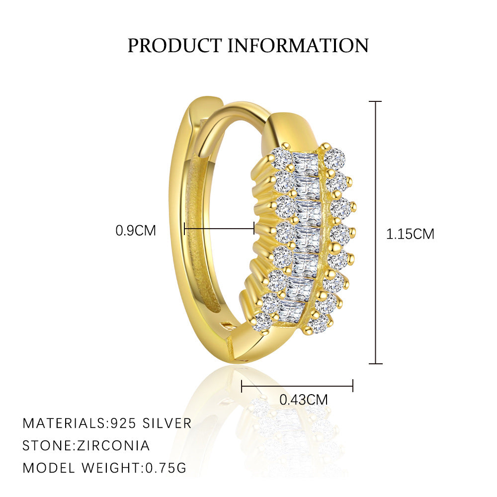 S925 Sterling Silver Geometric Zirconia Earrings(A pair)