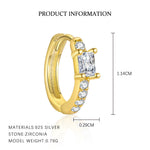 S925 Sterling Silver Square Zircon Earrings(Single unit)