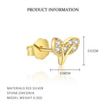 S925 sterling silver stud earrings with cubic zirconia(Single unit)