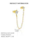 S925 Sterling Silver Heart-Shaped Stud Earrings with Zirconia