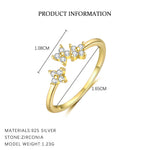 S925 Sterling Silver Flower Ring with Zirconia