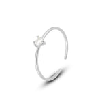 S925 Sterling Silver Heart-Shaped Colorful Zircon Ring