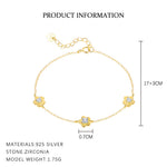 S925 Sterling Silver Bracelet Set with Zirconia
