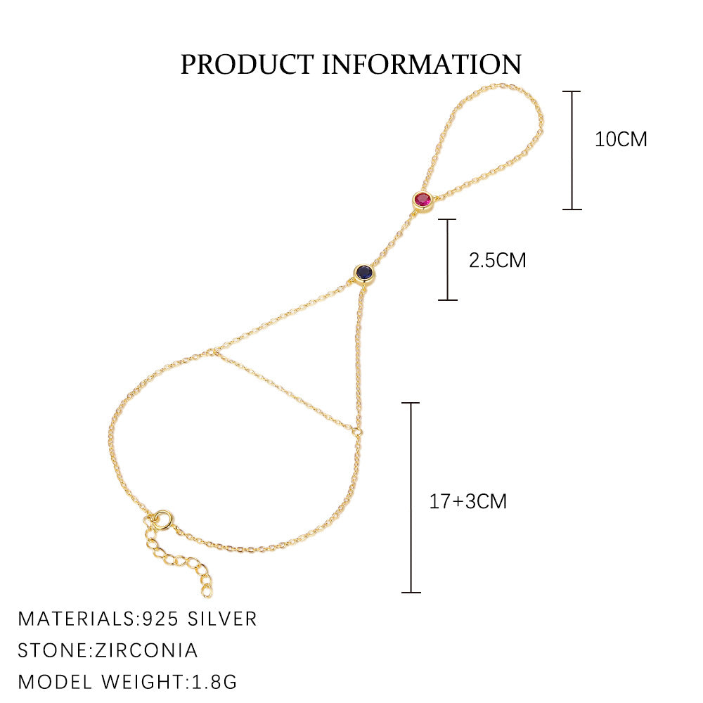 S925 sterling silver bracelet set with zircon