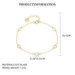 S925 Sterling U-shaped /star Silver Bracelet