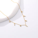 S925 Sterling Silver Zircon Tassel Necklace