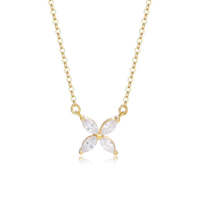 S925 Sterling Silver and Zircon Necklace