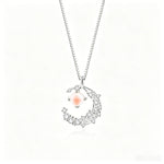 S925 Sterling Silver Moonstone and Zircon Collarbone Necklace