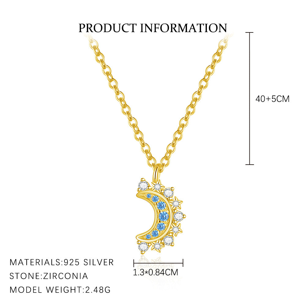 S925 Sterling Silver Sparkling Zircon Necklace