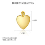 S925 Sterling Silver Heart Pendant