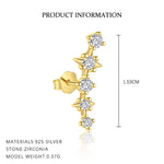 S925 sterling silver stud earrings with cubic zirconia