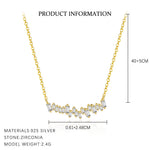 S925 Sterling Silver Necklace with Micro-set Sparkling Zirconia