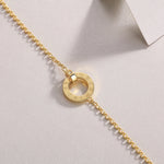 Gold-tone 925 silver moissanite bracelet