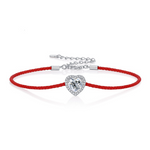 S925 Silver Moissanite Red Cord Bracelet