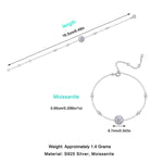 s925 Sterling Silver Round Moissanite Bracelet