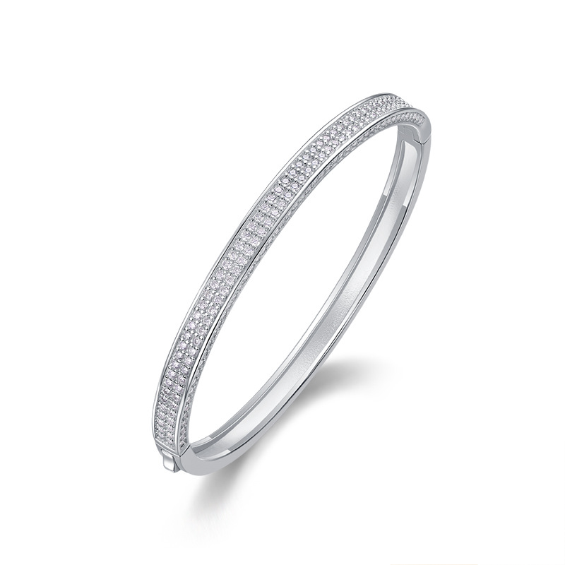 S925 Sterling Silver Moissanite Row Bracelet