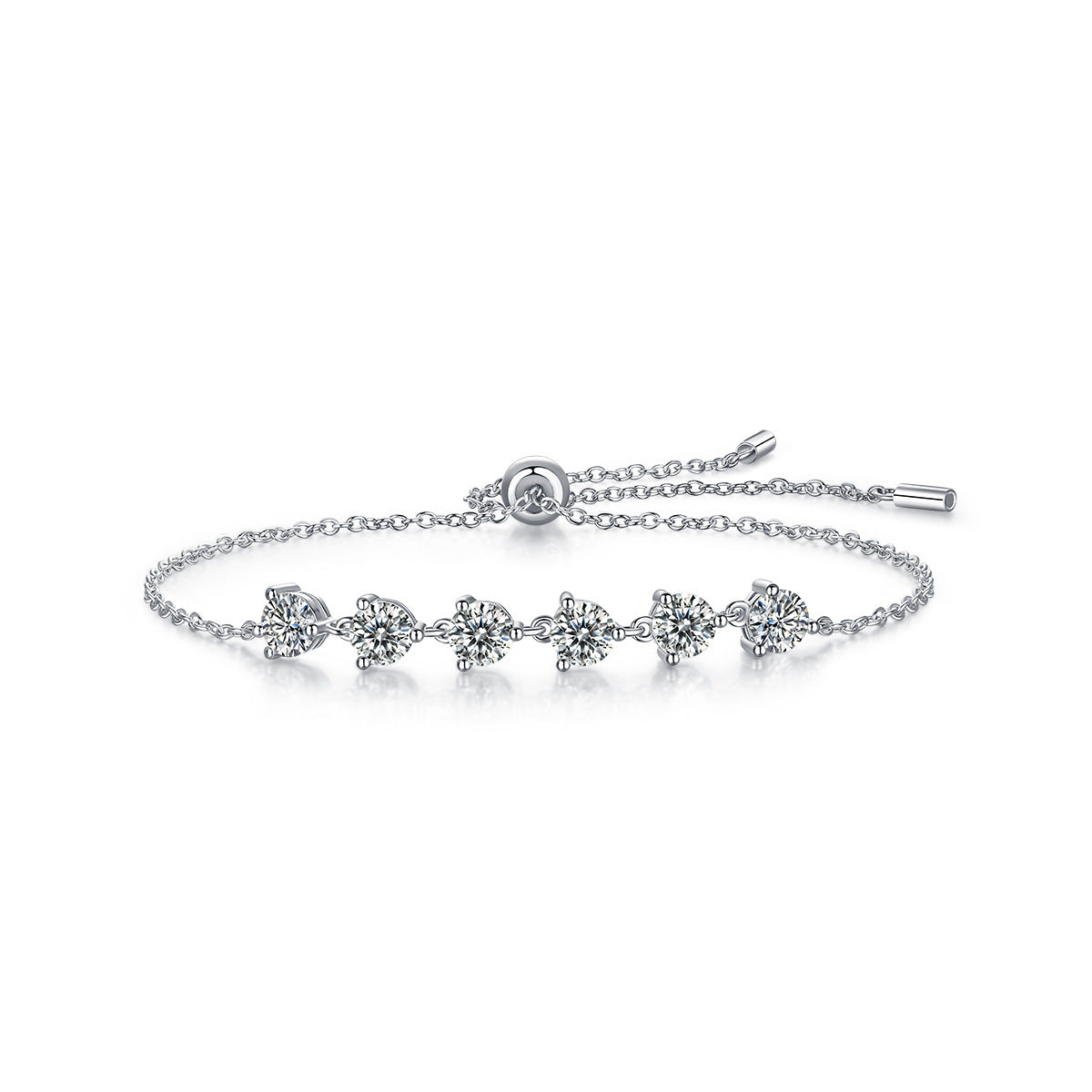 S925 Silver Moissanite Bracelet with Dreamy Hues