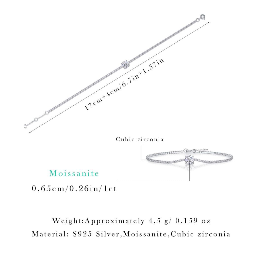 S925 Silver "Dawn Dew" Moissanite Bracelet