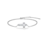 S925 Sterling Silver Moissanite Cross Bracelet