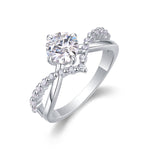 S925 Silver Moissanite Solid-Band Ring