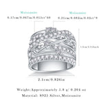 S925 Silver Oversized Moissanite Ring