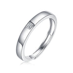 S925 Sterling Silver Moissanite Open-Band Couple's Rings