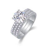 S925 Silver Moissanite Dual-Use Stackable Ring