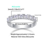 S925 Sterling Silver Moissanite Solid-Band Ring
