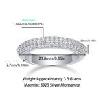 S925 Sterling Silver "Midsummer Years" Moissanite Solid-Band Ring