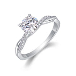 S925 Silver Six-Prong Cluster Moissanite Ring