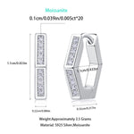 S925 Silver "State of Mind" Moissanite Hoop Earrings