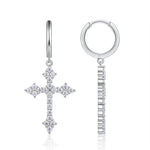 S925 Silver Moissanite Cross Earrings