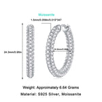 S925 Sterling Silver Moissanite Large Hoop Earrings
