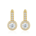 S925 Silver U-Shaped Gold-Tone Moissanite Stud Earrings
