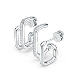 S925 Silver Bold Geometric Moissanite Earrings