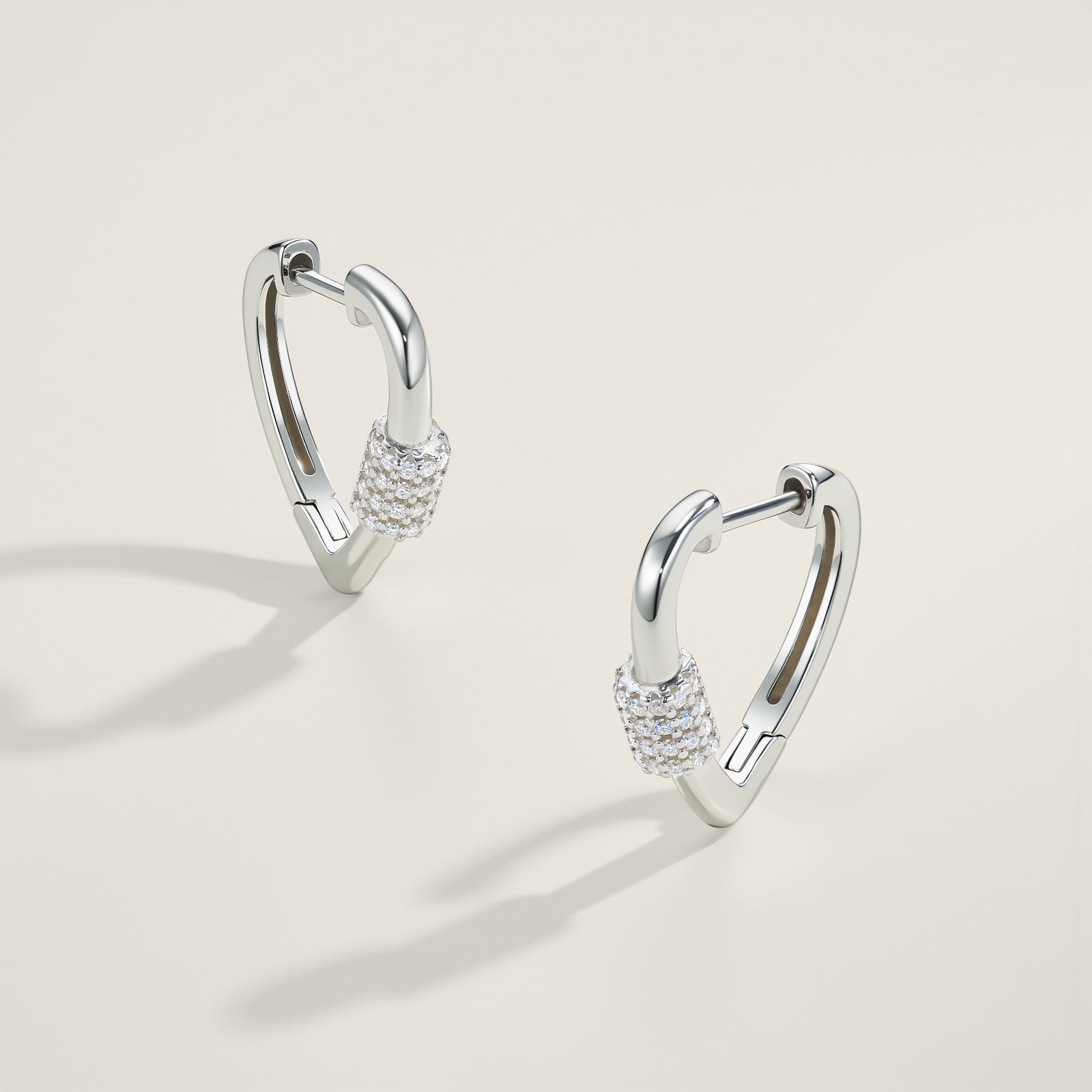 S925 Silver Triangle Moissanite Hoop Earrings